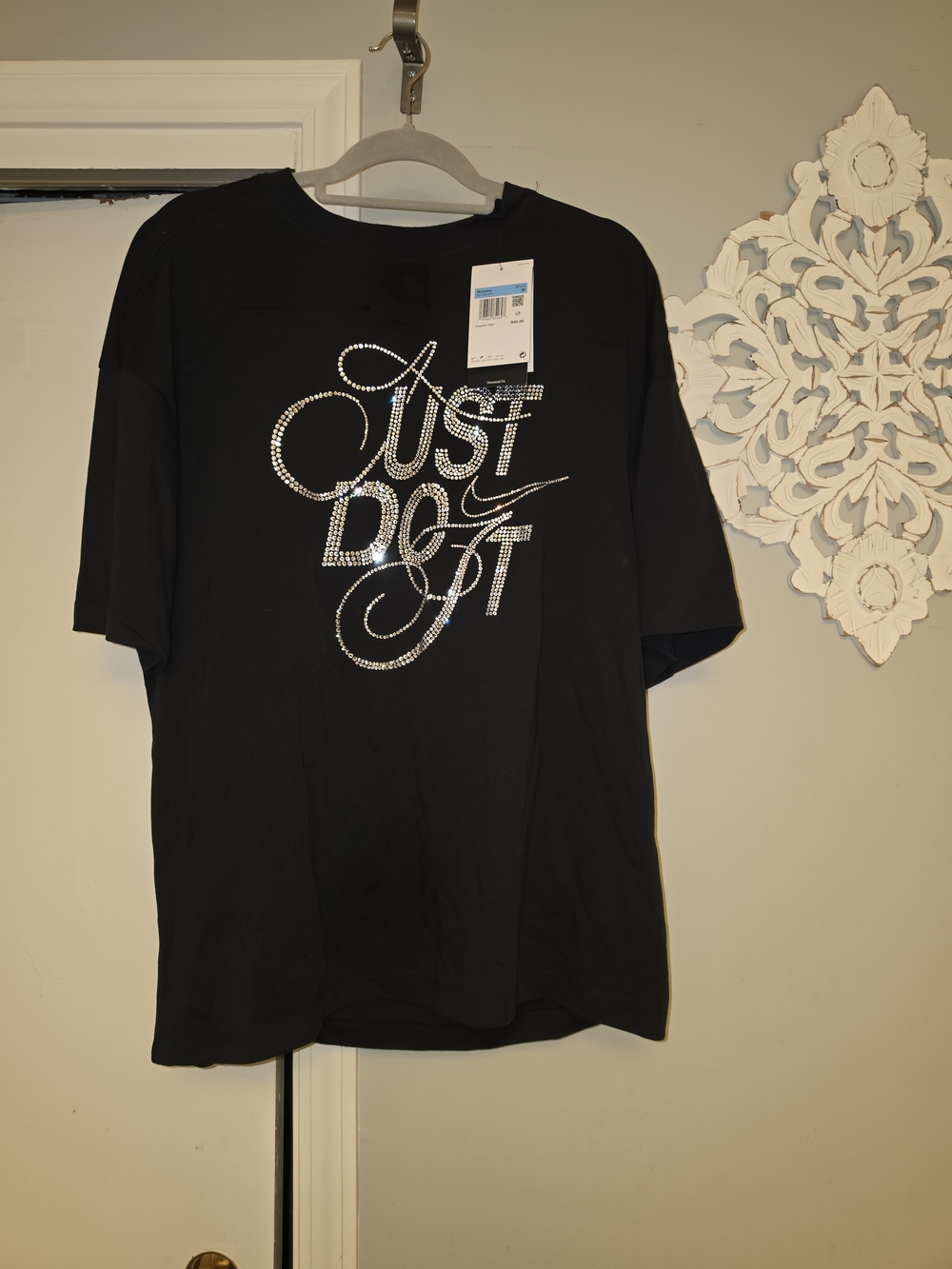 Nike "Over Sized" Tee with Rhinestone 'Just Do It' Script